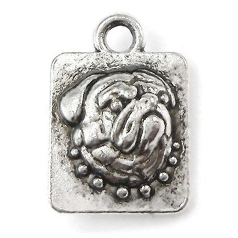 6pcs‎ Dog Charms, pug bulldog, jewelry making supplies